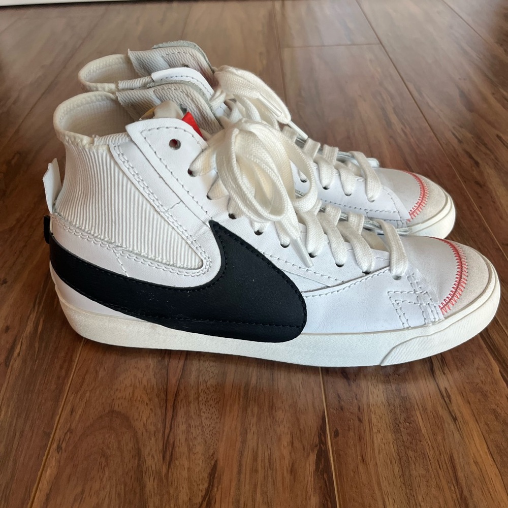 Nike White and Black High-Top Athletic Shoes